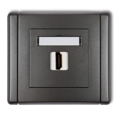 KARLIK FLEXI Gniazdo pojedyncze HDMI 2.0, 4K grafitowy 11FHDMI-1 (11FHDMI-1)