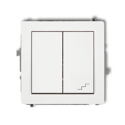 KARLIK DECO Łącznik pojedynczy jednobiegunowy + schodowy (osobne zasilanie) biały DWP-10.2 (DWP-10.2)