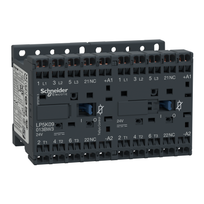 Stycznik nawrotny TeSys K 9A 3P 1R cewka 24VDC zaciski sprężynowe LP5K09013BW3 SCHNEIDER (LP5K09013BW3)