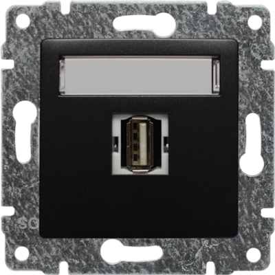 VENA Gniazdo multimedialne USB bez ramki antracyt (516151)