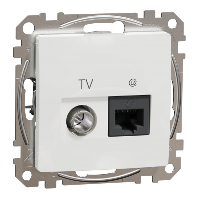 Sedna Design & Elements Gniazdo komputerowe-antenowe TV+RJ45 kat. 6 UTP białe SDD111469T SCHNEIDER (SDD111469T)