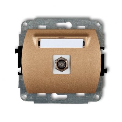 KARLIK TREND Gniazdo pojedyncze antenowe typu F (SAT) pozłacany złoty metalik 8GF-1.1 (8GF-1.1)