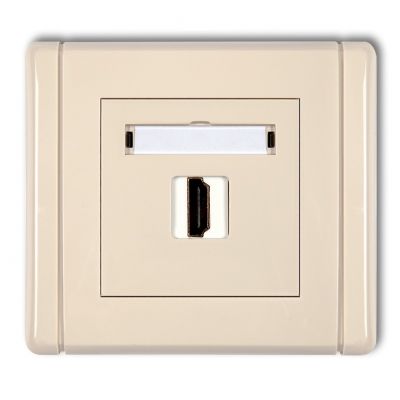 KARLIK FLEXI Gniazdo pojedyncze HDMI 2.0, 4K beżowy 1FHDMI-1 (1FHDMI-1)