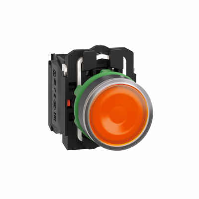 Harmony XB5 Przycisk płaski pomarańczowy LED 110/120V AC/DC plastikowy 1Z + 1R XB5AW35G5 SCHNEIDER (XB5AW35G5)