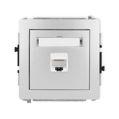 KARLIK DECO Gniazdo pojedyncze komputerowe 1xRJ45, kat. 6, 8-stykowy srebrny metalik 7DGK-3 (7DGK-3)