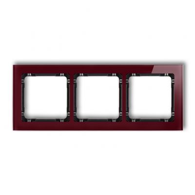 KARLIK DECO Ramka potrójna - efekt szkła (ramka: bordowa; spód: czarny) 14-12-DRS-3 (14-12-DRS-3)