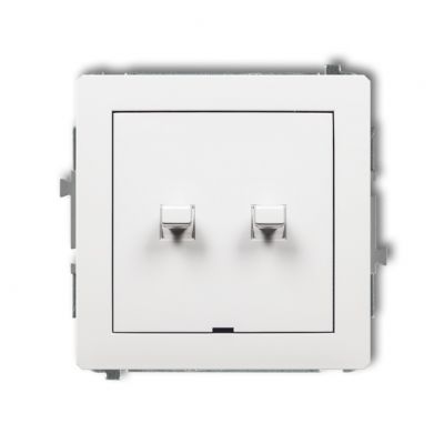 KARLIK DECO Przycisk zwierny podwójny(dwubiegunowy) w stylu amerykańskim bez piktogramu (osobne zasilanie) biały DWPUS-44.2 (DWPUS-44.2)