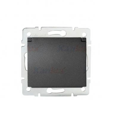 LOGI Gniazdo zasilające pojedyncze francuskie IP44 021561141 czarny mat 33492 KANLUX (33492)