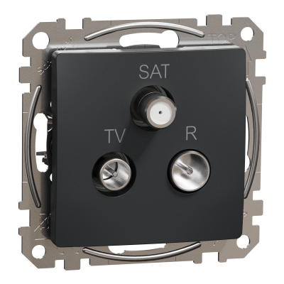 Sedna Design & Elements Gniazdo antenowe R-TV-SAT końcowe 4dB czarny antracyt SDD114481 SCHNEIDER (SDD114481)