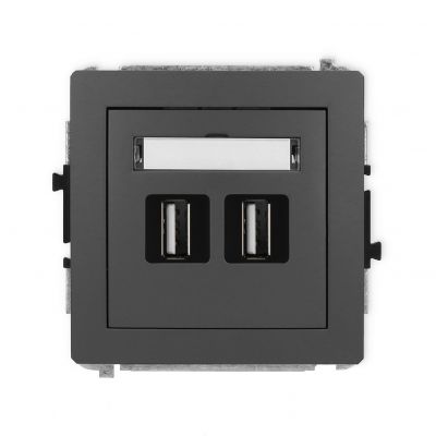 KARLIK DECO Gniazdo podwójne 2xUSB A-A 2.0 grafitowy mat 28DGUSB-2 (28DGUSB-2)