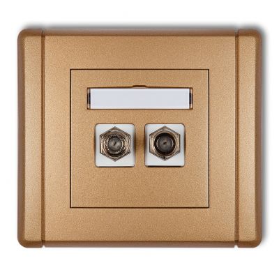 KARLIK FLEXI Gniazdo antenowe podwójne typu F (SAT) niklowane złoty metalik 8FGF-2 (8FGF-2)