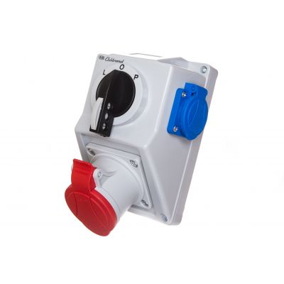 Zestaw instalacyjny z gniazdem 4P 1x 2P+Z L-0-P 32A IP54 C32-48.1 974013 ELEKTROMET (974013)