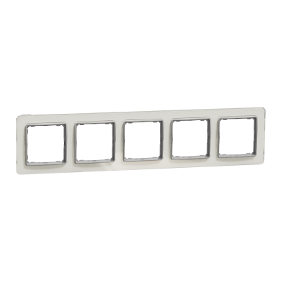 Sedna Design & Elements Ramka pięciokrotna szkło białe efekt szkła SDD360805 SCHNEIDER (SDD360805)