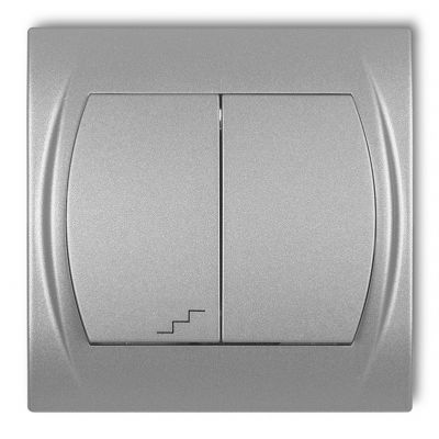 KARLIK LOGO Łącznik pojedynczy ze schodowym podświetlany (wspólne zasilanie) srebrny metalik 7LWP-10L.1 (7LWP-10L.1)