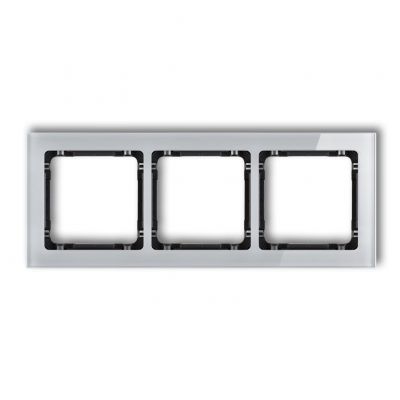 KARLIK DECO Ramka potrójna - efekt szkła (ramka: szara; spód: czarny) 15-12-DRS-3 (15-12-DRS-3)
