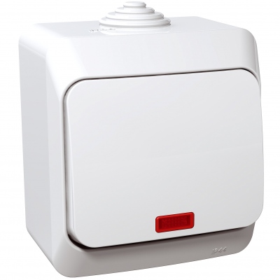 Cedar Plus łącznik 1-biegunowy z podświetleniem IP44 biały WDE000514 SCHNEIDER (WDE000514)