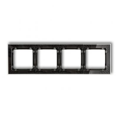 KARLIK DECO Ramka poczwórna transparentna DECO Art - efekt szkła (ramka: transparentna; spód: czarny) 52-12-DRS-4 (52-12-DRS-4)