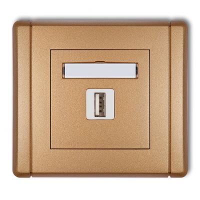 KARLIK FLEXI Gniazdo pojedyncze USB A-A 2.0 złoty metalik 8FGUSB-1 (8FGUSB-1)