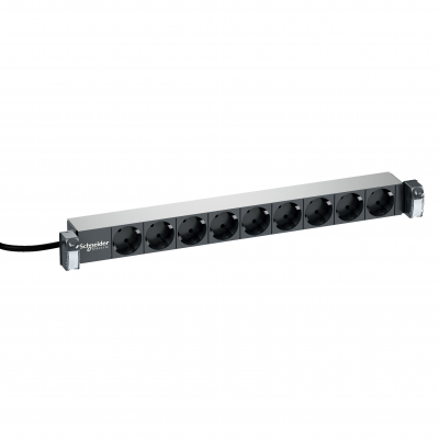 Panel zasilający 19-C Schuko 1U 8 gniazd RAL7016 250VAC 16A VDIG162731 SCHNEIDER (VDIG162731)