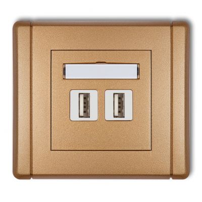 KARLIK FLEXI Gniazdo podwójne 2xUSB A-A 2.0 złoty metalik 8FGUSB-2 (8FGUSB-2)