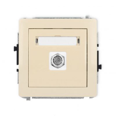 KARLIK DECO Gniazdo pojedyncze antenowe typu F (SAT) niklowany beżowy 1DGF-1 (1DGF-1)