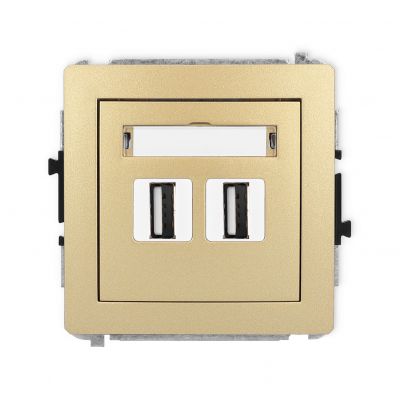 KARLIK DECO Gniazdo podwójne 2xUSB A-A 2.0 złoty 29DGUSB-2 (29DGUSB-2)
