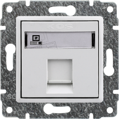 VENA ; Gniazdo komputerowe poj. RJ45 (wkład MOLEX),  bez ramki, , BIAŁY ANTYBAKTERYJNA POWŁOKA (590465)