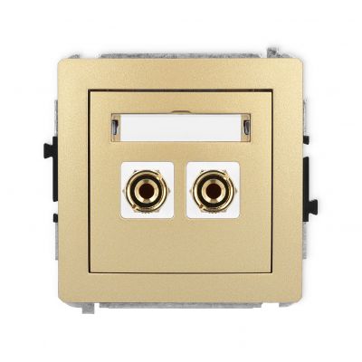 KARLIK DECO Gniazdo pojedyncze głośnikowe (typu banan - czerwony i czarny, pozłacany, 4 mm2, do lutowania) złoty 29DGG-3 (29DGG-3)