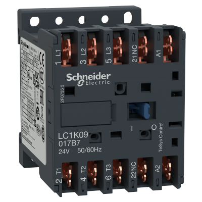 Stycznik mocy TeSys K [AC-3] 9A 3P 1R cewka 24VAC LC1K09017B7 SCHNEIDER (LC1K09017B7)