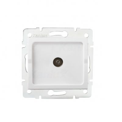 LOGI Gniazdo antenowe typu F przelotowe Biały 021290002 25097 KANLUX (25097)