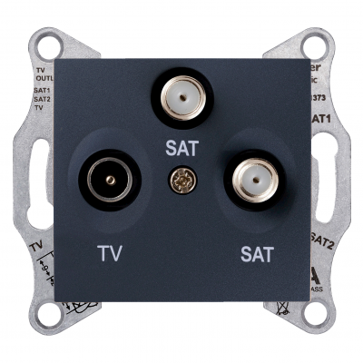 Sedna gniazdo antenowe TV+SAT+SAT końcowe 1dB grafit SDN3502170 SCHNEIDER (SDN3502170)