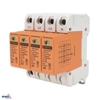 Ogranicznik przepięć 4P 25-50kA klasa T1+T2 (B+C) BEMKO (A51-SPD01-4P-B+C)