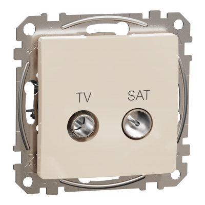 Sedna Design & Elements Gniazdo antenowe TV-SAT przelotowe 7dB beżowy SDD112474S SCHNEIDER (SDD112474S)