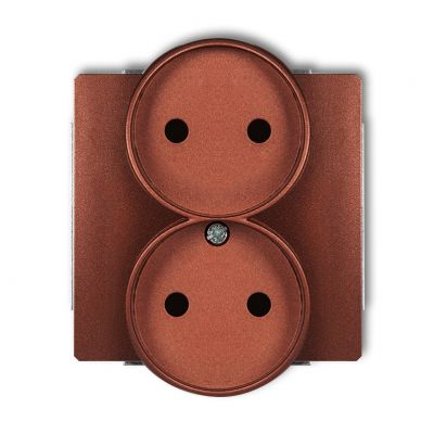 KARLIK DECO Gniazdo podwójne do ramki bez uziemienia 2x2P (przesłony torów prądowych) brązowy metalik 9DGPR-2p (9DGPR-2p)