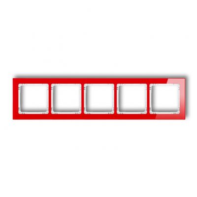 KARLIK DECO Ramka pięciokrotna - efekt szkła (ramka: czerwona; spód: biały) 17-0-DRS-5 (17-0-DRS-5)