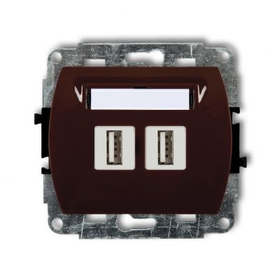 KARLIK TREND Gniazdo podwójne 2xUSB A-A 2.0 brązowy 4GUSB-2 (4GUSB-2)
