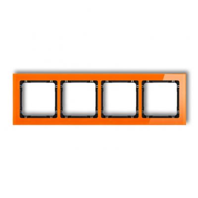 KARLIK DECO Ramka poczwórna - efekt szkła (ramka: pomarańczowa; spód: czarny) 13-12-DRS-4 (13-12-DRS-4)