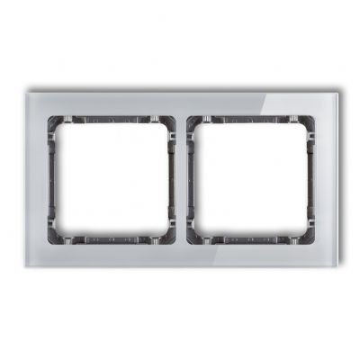 KARLIK DECO Ramka podwójna - efekt szkła (ramka: szara; spód: grafitowy) 15-11-DRS-2 (15-11-DRS-2)