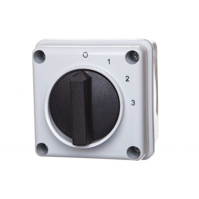 Łącznik krzywkowy 0-1-2-3 3P 12A w obudowie IP65 Łuk E12-63 921263 ELEKTROMET (921263)