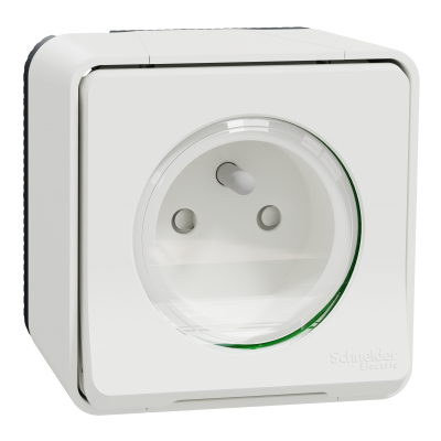 Mureva gniazdo hermetyczne natynkowe pojedyncze IP55 białe MUR39030 SCHNEIDER (MUR39030)