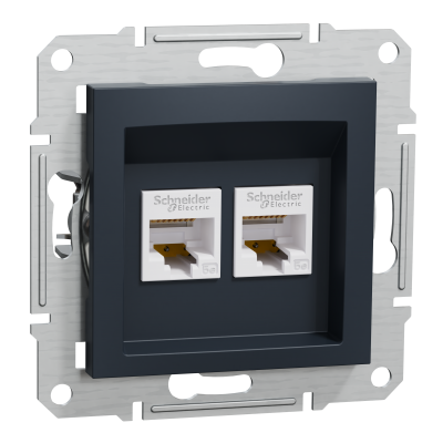 Asfora gniazdo komputerowe podwójne 2x RJ45 kat.5e UTP bez ramki antracyt EPH4400171 SCHNEIDER (EPH4400171)