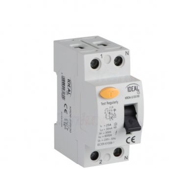  Wyłącznik różnicowoprądowy 6kA 2P 25A 30mA typ AC KRD6-2/25/30 IDEAL KANLUX (23180)