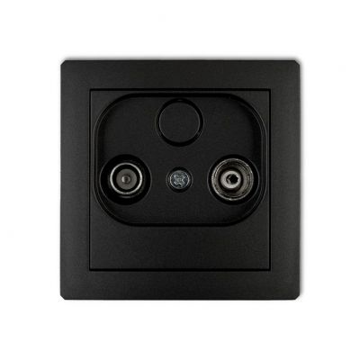 KARLIK DECO Gniazdo antenowe RTV przelotowe 12dB czarny mat 12DG12P (12DG12P)