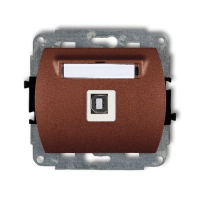 KARLIK TREND Gniazdo pojedyncze USB A-B 2.0 brązowy metalik 9GUSB-3 (9GUSB-3)