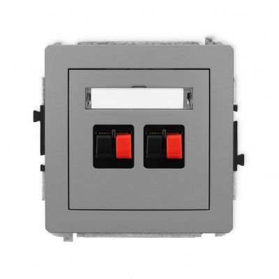 KARLIK DECO Gniazdo podwójne głośnikowe podwójnego szary mat 27DGG-2 (27DGG-2)