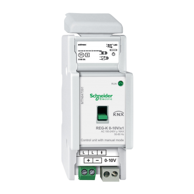 KNX sterownik 0-10 V REG-K 1-kr. 16 A jasnoszary z uruchomieniem ręcznym MTN647091 SCHNEIDER (MTN647091)