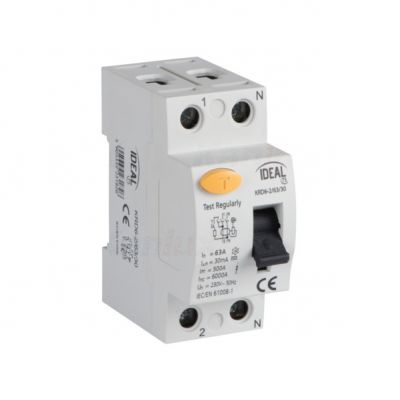 Wyłącznik różnicowoprądowy KRD6-2/63/30 1P+N 63A 30mA typ AC 23182 KANLUX (23182)
