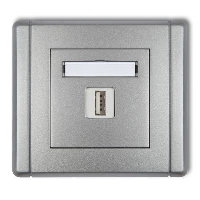 KARLIK FLEXI Gniazdo pojedyncze USB A-A 2.0 srebrny metalik 7FGUSB-1 (7FGUSB-1)