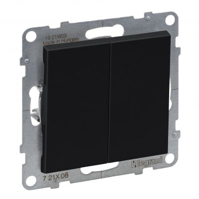 Suno Łącznik Schodowy Podwójny - 10 Ax - 250V~ - Zaciski Automatyczne Czarny 721408 LEGRAND (721408)