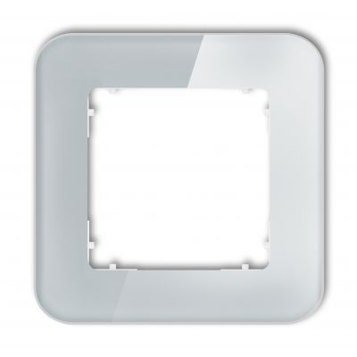 KARLIK ICON Ramka pojedyncza zaokrąglona - efekt szkła (ramka: szara; spód: biały) szary 15-0-IRSZ-1 (15-0-IRSZ-1)